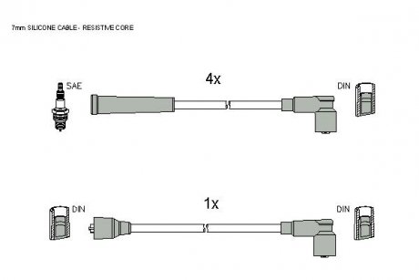 Комплект кабелей зажигания Starline ZK 8354 (фото 1)