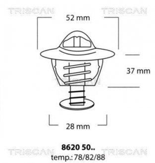 Термостат системи охолодження двигуна TRISCAN 8620 5078