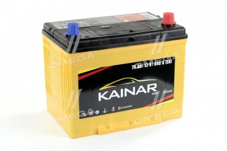 Аккумулятор 75Ah-12v Asia (258x173x220),R,EN640 Kainar 070 341 0 110 (фото 1)