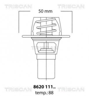 Термостат системи охолодження двигуна TRISCAN 8620 11191 (фото 1)