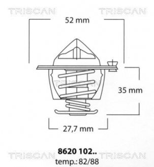 Термостат системы охлаждения двигателя TRISCAN 8620 10288 (фото 1)