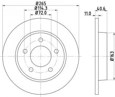 Диск гальмівний задній Mazda 3 1.4, 1.6, 2.2 (04-) Nisshinbo ND5008K (фото 1)