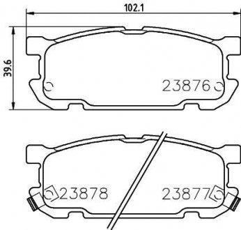 Колодки тормозные дисковые задние Mazda MX-5 1.8 (00-05) Nisshinbo NP5027 (фото 1)