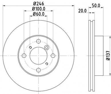 Диск гальмівний передній Suzuki Liana 1.3, 1.4, 1.5 (01-07) Nisshinbo ND9007 (фото 1)