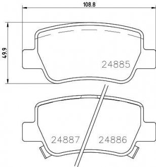 Колодки гальмівні дискові задні Toyota Avensis 1.6, 1.8, 2.0, 2.2 (08-) Nisshinbo NP1118