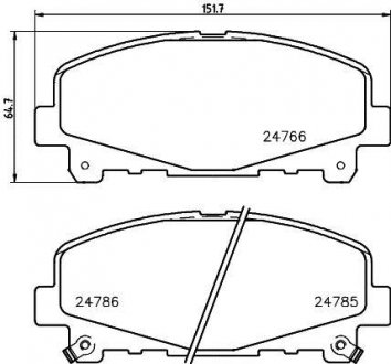 Колодки гальмівні передні дискові Honda Accord VIII 2.0, 2.4 універсал (08-) Nisshinbo NP8035 (фото 1)