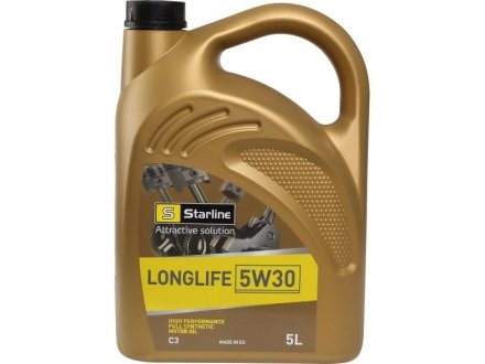 Моторна олія LONGLIFE / 5W30 / 5л. / (ACEA C3, API SN/CF, VW 504.00/507.00) Starline NA LG-5