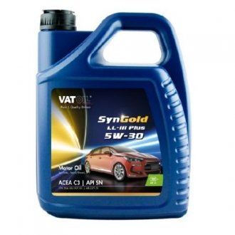 Олія моторна SynGold LL-III Plus 5W30/5л. / (ACEA C3-12, API SN, VW 504.00/507.00) VATOIL 50642 (фото 1)