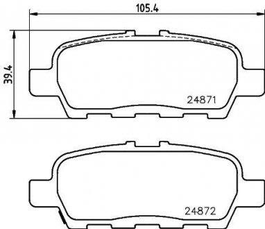 Колодки тормозные дисковые задние Nissan Juke, Qashqai, X-Trail 1.5, 1.6, 2.0, 2.2 (05-) Nisshinbo NP2013 (фото 1)
