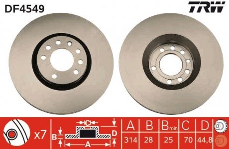 Тормозной диск TRW DF4549