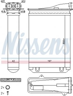 Радиатор печки NIS Nissens 72954 (фото 1)