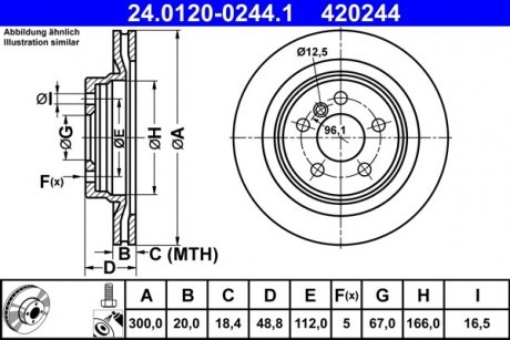 Тормозной диск ATE 24.0120-0244.1 (фото 1)