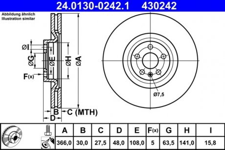 Тормозной диск ATE 24.0130-0242.1