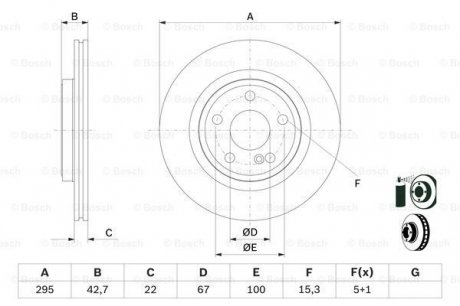 Тормозной диск Bosch 0 986 479 F75 (фото 1)