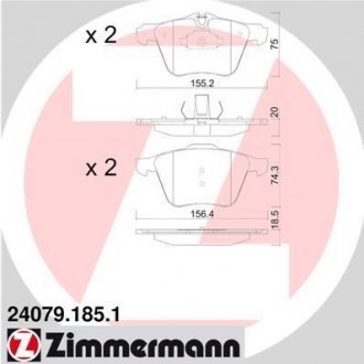 Гальмівні колодки дискові Zimmermann Otto Zimmermann GmbH 240791851