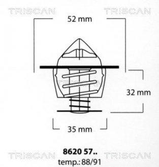 Термостат системи охолодження двигуна TRISCAN 8620 5791 (фото 1)
