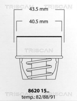 Термостат системи охолодження двигуна TRISCAN 8620 1591 (фото 1)
