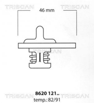 Термостат системы охлаждения двигателя TRISCAN 8620 12182 (фото 1)