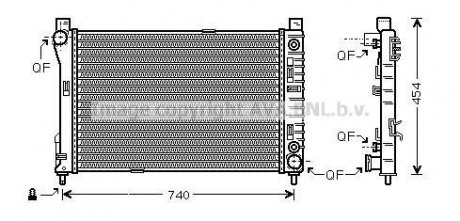 Радиатор охлаждения двигателя W203(C) MT/AT +/-AC 00-02 AVA Cooling Systems MSA2286 (фото 1)