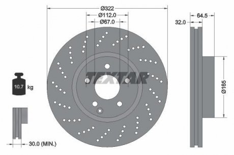 Гальмівний диск TEXTAR 92163403 (фото 1)