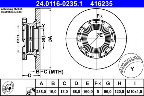 Тормозной диск ATE 24.0116-0235.1 (фото 1)
