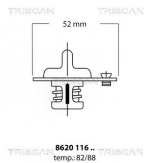 Термостат системы охлаждения двигателя TRISCAN 8620 11688 (фото 1)