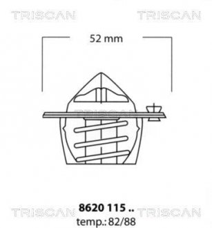 Термостат системы охлаждения двигателя TRISCAN 8620 11582 (фото 1)