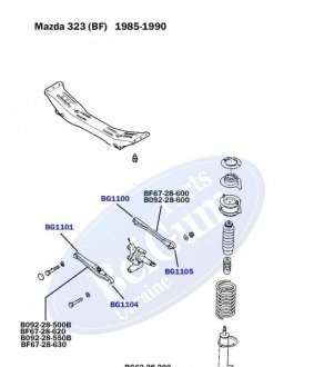 Сайлентблок заднего попер. рычага (наруж.) Mazda 323, 85-93 PARTS BELGUM BG1104