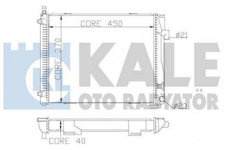 KALE DB Радиатор охлаждения W124 2.8/3.6 85- Kale Oto Radyator 361900