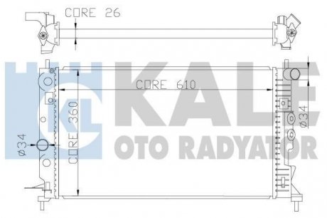 OPEL Радиатор охлаждения Vectra B 1.6/2.2 Kale Oto Radyator 374100 (фото 1)