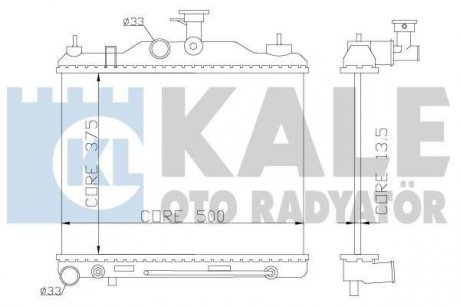 HYUNDAI Радиатор охлаждения Getz 1.3/1.4 02- Kale Oto Radyator 369600 (фото 1)