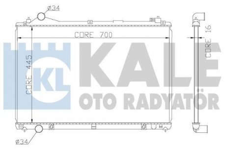 KALE NISSAN Радиатор охлаждения Pathfinder 3.3 97- Kale Oto Radyator 362600