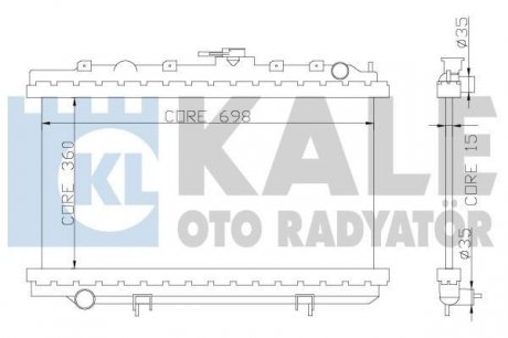 KALE NISSAN Радиатор охлаждения Primera 1.6/2.0 96- Kale Oto Radyator 363000