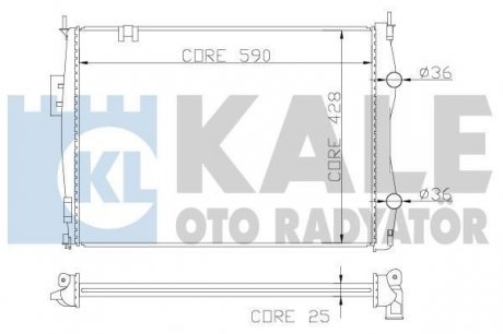 KALE NISSAN Радиатор охлаждения Qashqai 1.6/2.0 07- Kale Oto Radyator 342055