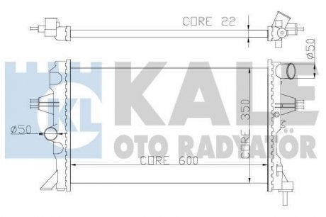 OPEL Радиатор охлаждения Astra G,Zafira 1.4/2.2 Kale Oto Radyator 363500 (фото 1)