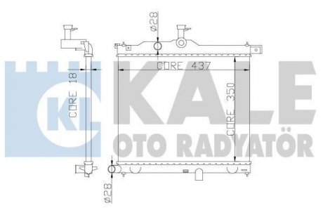 HYUNDAI Радиатор охлаждения i10 1.1/1.1CRDi 08- Kale Oto Radyator 358300 (фото 1)