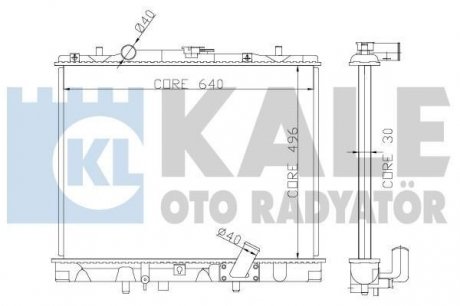 MITSUBISHI Радиатор охлаждения L200,Pajero Sport 2.5TD 98- Kale Oto Radyator 362400 (фото 1)