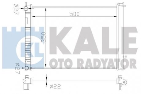 KALE FORD Радиатор охлаждения Fiesta V,Fusion 1.25/1.6 01-,Mazda 2 Kale Oto Radyator 349500
