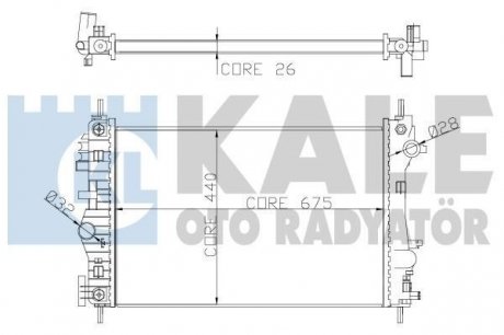 OPEL Радиатор охлаждения Insignia 2.8i V6 08-,Chevrolet Malibu 2.4 Kale Oto Radyator 352300 (фото 1)