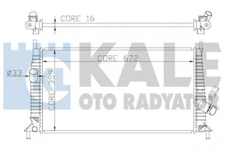 KALE VOLVO Радиатор охлаждения C30/70,S40 II,V50,Ford C-Max,Focus II,Mazda 3 1.3/2.0 03- Kale Oto Radyator 356300