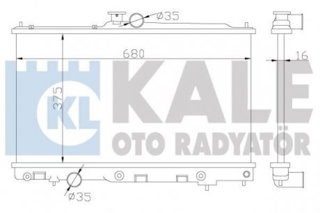 KALE MITSUBISHI Радиатор охлаждения Lancer VII 1.3/2.0 03- Kale Oto Radyator 374000