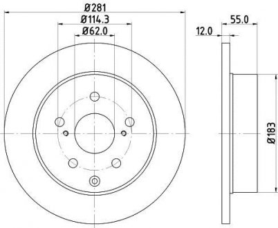 Диск гальмівний задній Toyota RAV-4 2.0, 2.2, 2.4, 3.5 (05-) Nisshinbo ND1013K