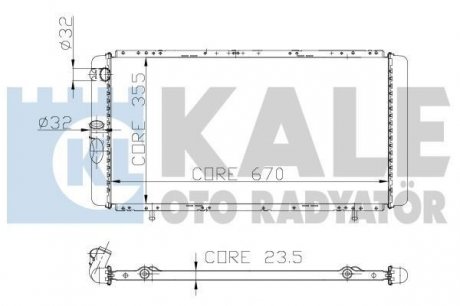 RENAULT Радиатор охлаждения R21,Espace I 1.9D/2.2 Kale Oto Radyator 208500 (фото 1)