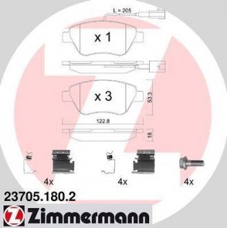 Колодки тормозные Otto Zimmermann GmbH 23705.180.2 (фото 1)