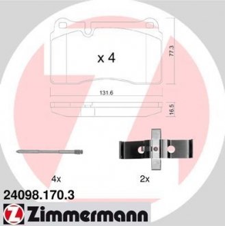 Колодки тормозные ZIMMERMANN Otto Zimmermann GmbH 24098.170.3