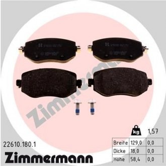 Колодки тормозные Otto Zimmermann GmbH 22610.180.1 (фото 1)