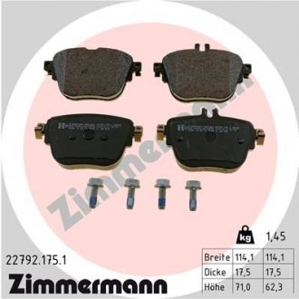 Колодки тормозные дисковые Zimmermann Otto Zimmermann GmbH 22792.175.1
