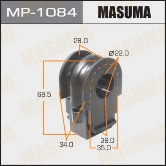 Втулка стабілізатора переднього NISSAN X-TRAIL T31 QASHQAI FR 06.12- D=22mm Masuma MP-1084 (фото 1)