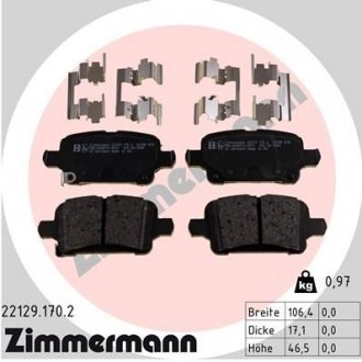Колодки гальмівні дискові, к-кт ZIMMERMANN Otto Zimmermann GmbH 221291702