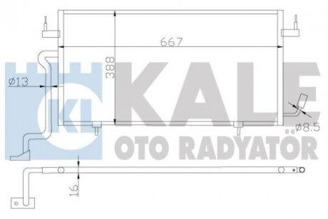 KALE CITROEN Радиатор кондиционера Berlingo,Xsara,Peugeot Partner 1.8D/1.9D 98- Kale Oto Radyator 385500
